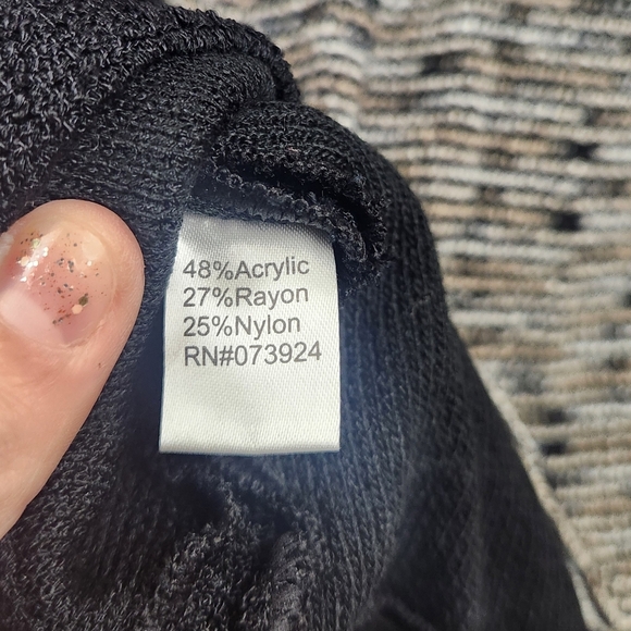 Ming Wang Sapphire Padded Shoulders Mixed Media Zip Up Speckled Jacket XL - Picture 11 of 11